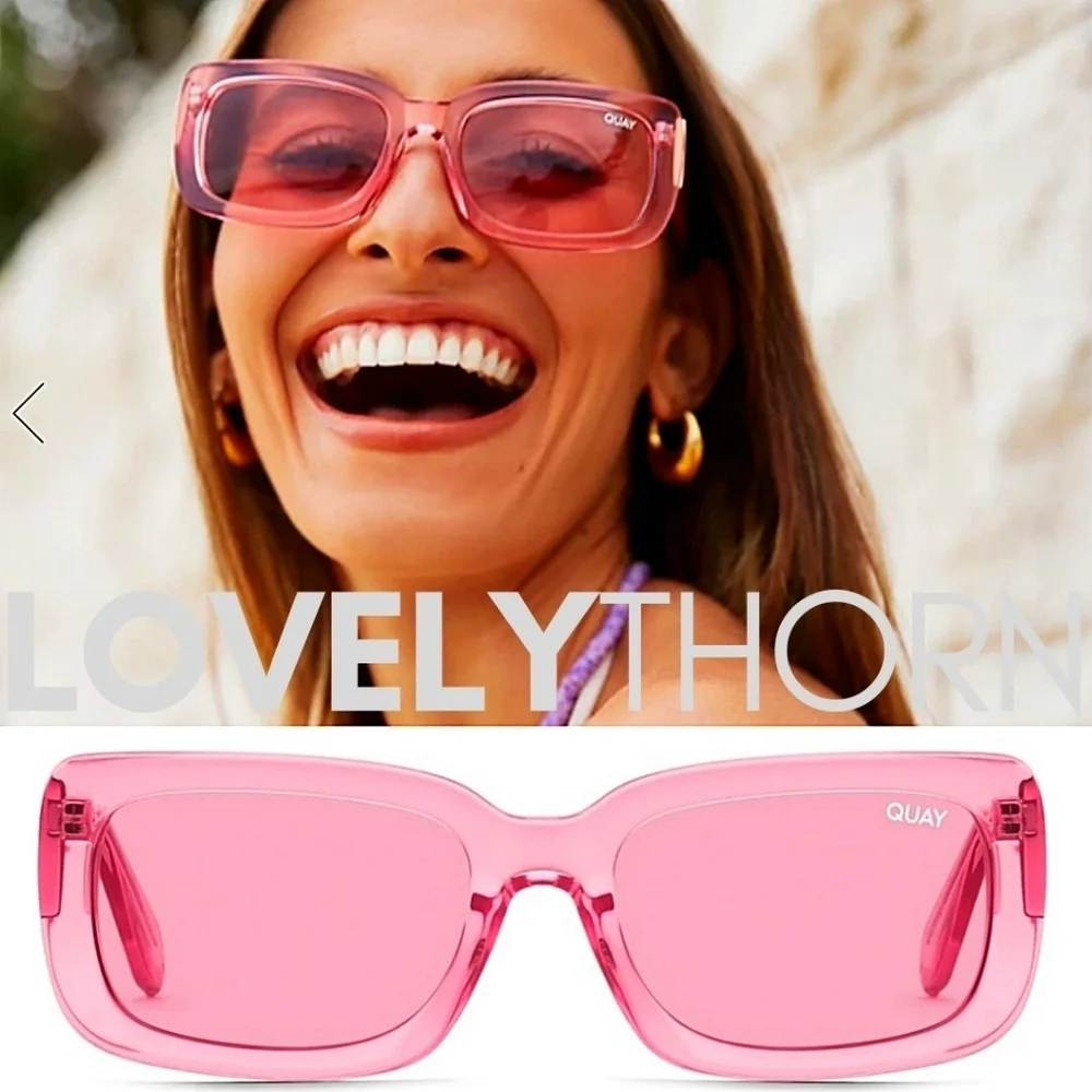 QUAY // ltd ed rare coral rectangular retro-chic yada yada sunglasses